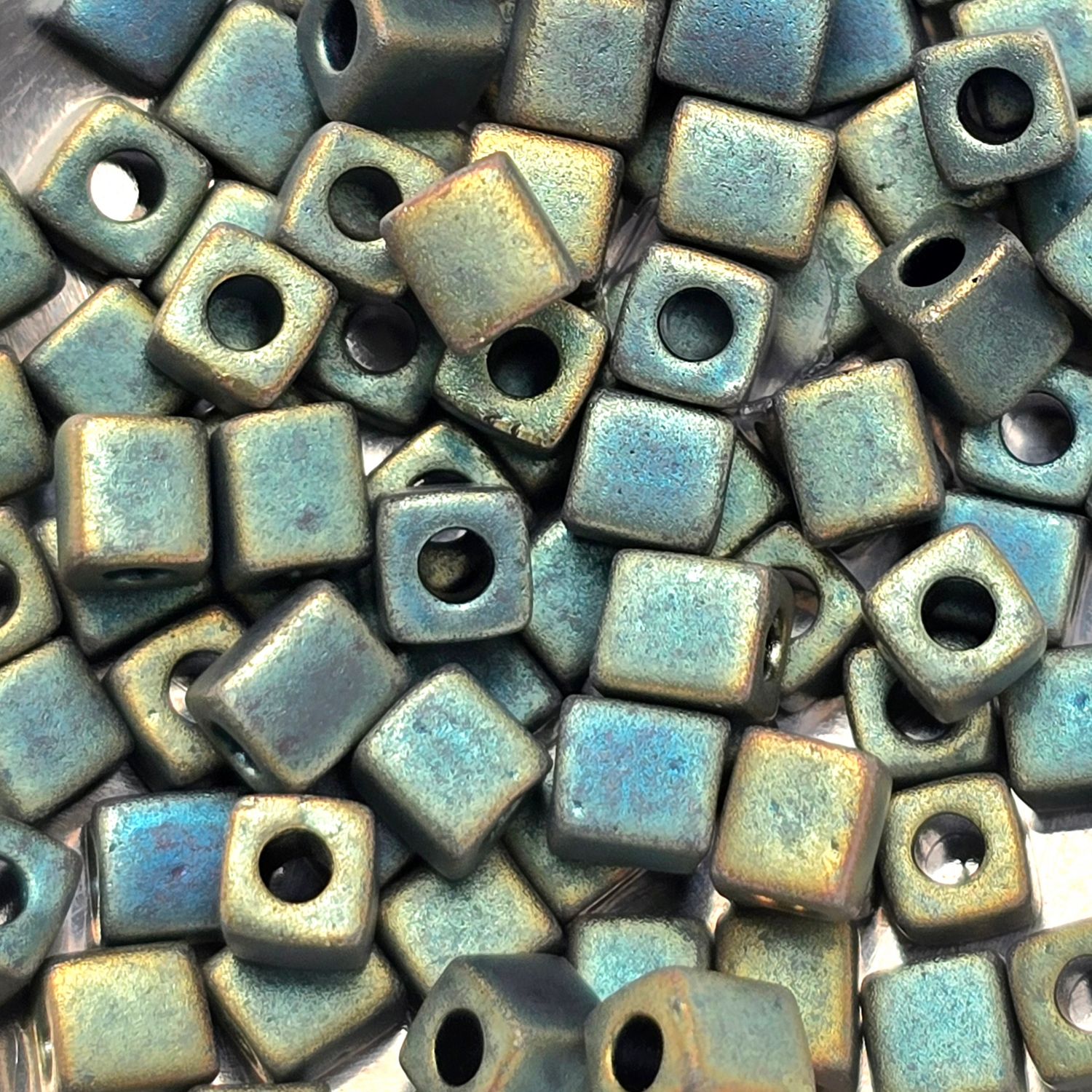 SB4-2008: Miyuki Matte Patina Blue/Green AB