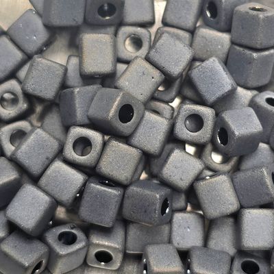 SB4-2002: Miyuki Metallic Matte Silver Grey - 4mm Square/Cube Beads