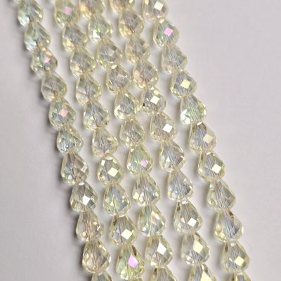 10x8mm Crystal Drop Beads: Light Magic Gold *Top/Bottom Drilled*