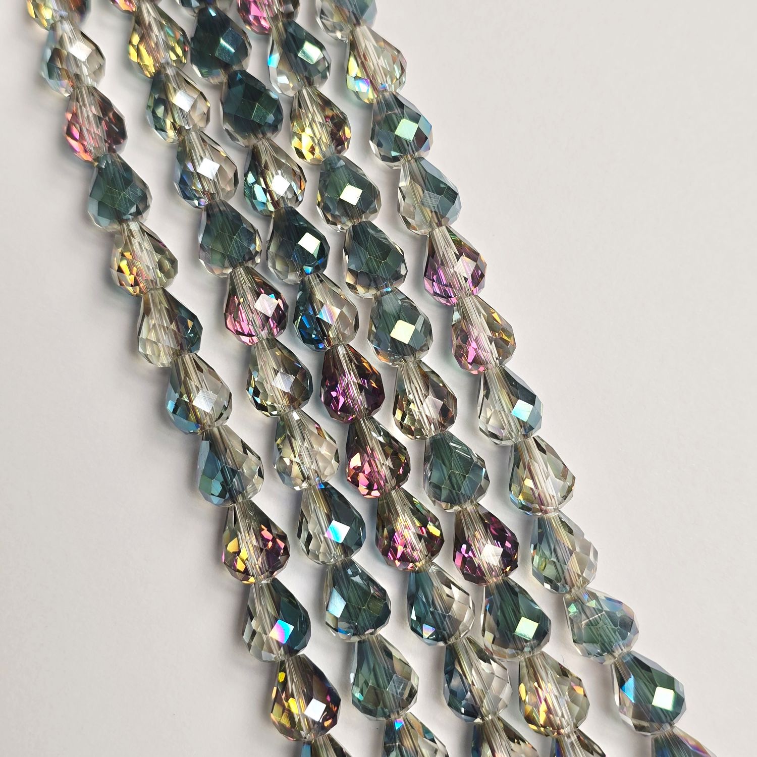 10x8mm Crystal Drop Beads: Violet Pink Dream *Top/Bottom Drilled*