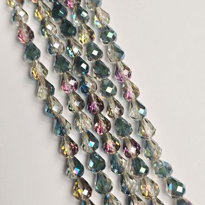 10x8mm Crystal Drop Beads: Violet Pink Dream *Top/Bottom Drilled*