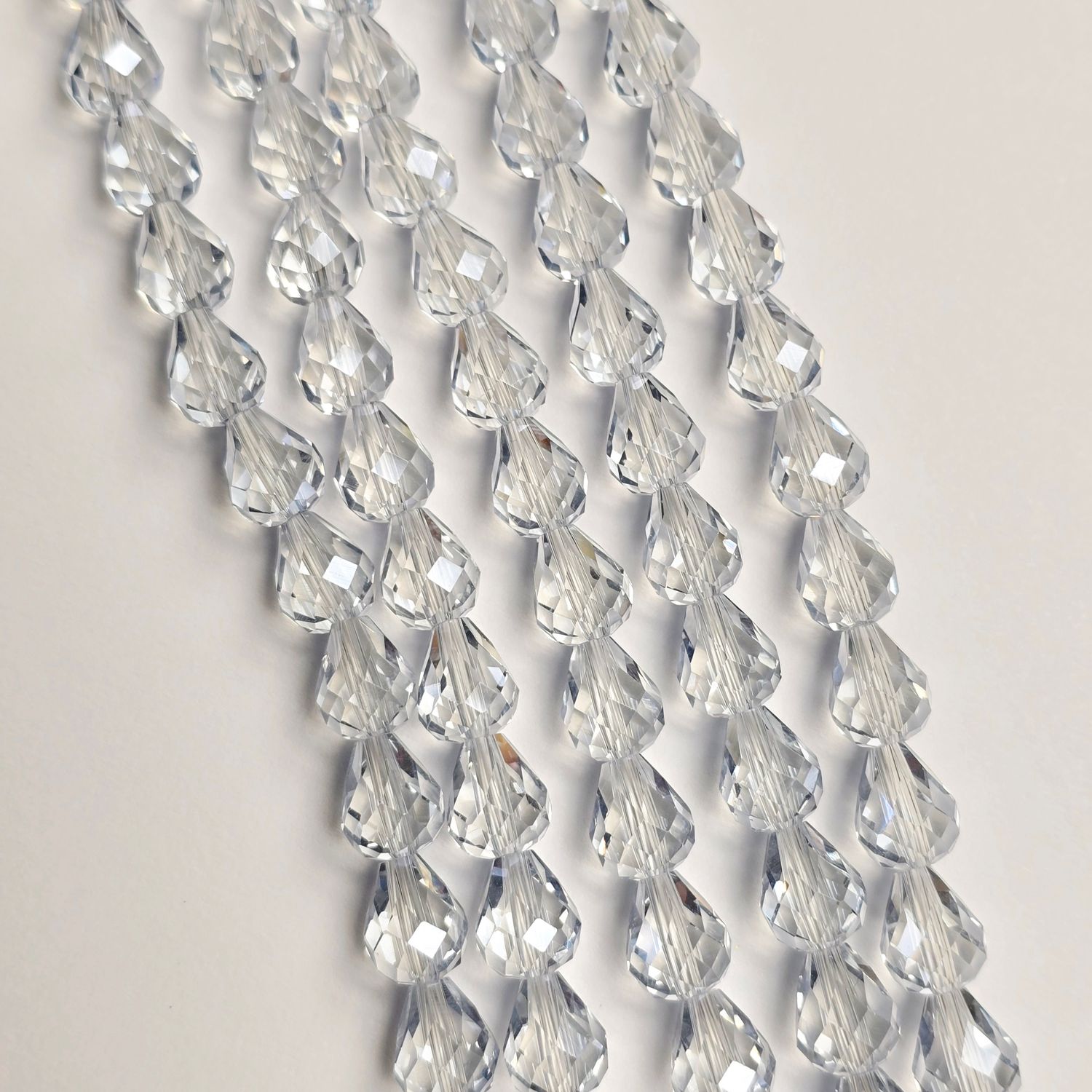 10x8mm Crystal Drop Beads: Grey Blue *Top/Bottom Drilled*