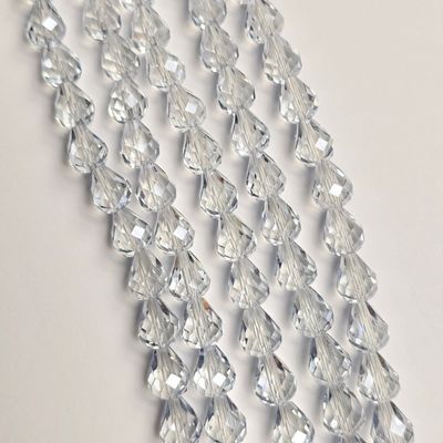 10x8mm Crystal Drop Beads: Grey Blue *Top/Bottom Drilled*