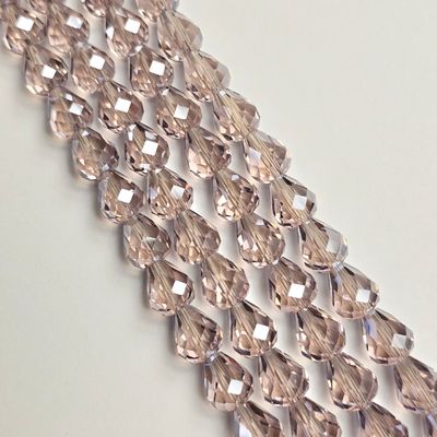 10x8mm Crystal Drop Beads: Light Violet *Top/Bottom Drilled*