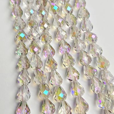 10x8mm Crystal Drop Beads: Magic Purple AB *Top/Bottom Drilled*