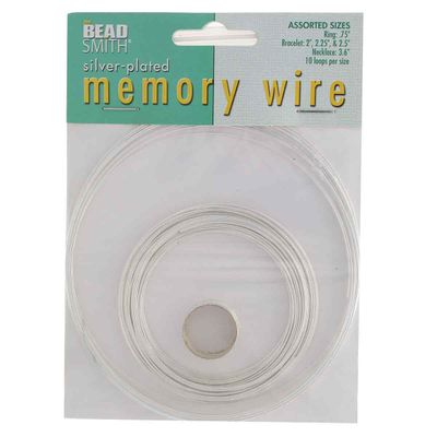 Memory Wire Assorted Sizes Ring-Bracdelet-Necklace Silver Plated