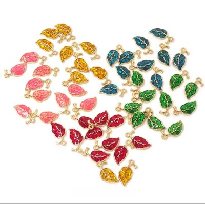 Enamled Leaf Charm Mix