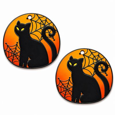 Black Cat Pendant/Cabochon 42x42mm