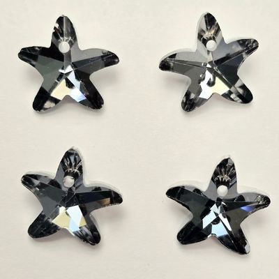 Starfish Crystal Pendants 14mm: Crystal Grey