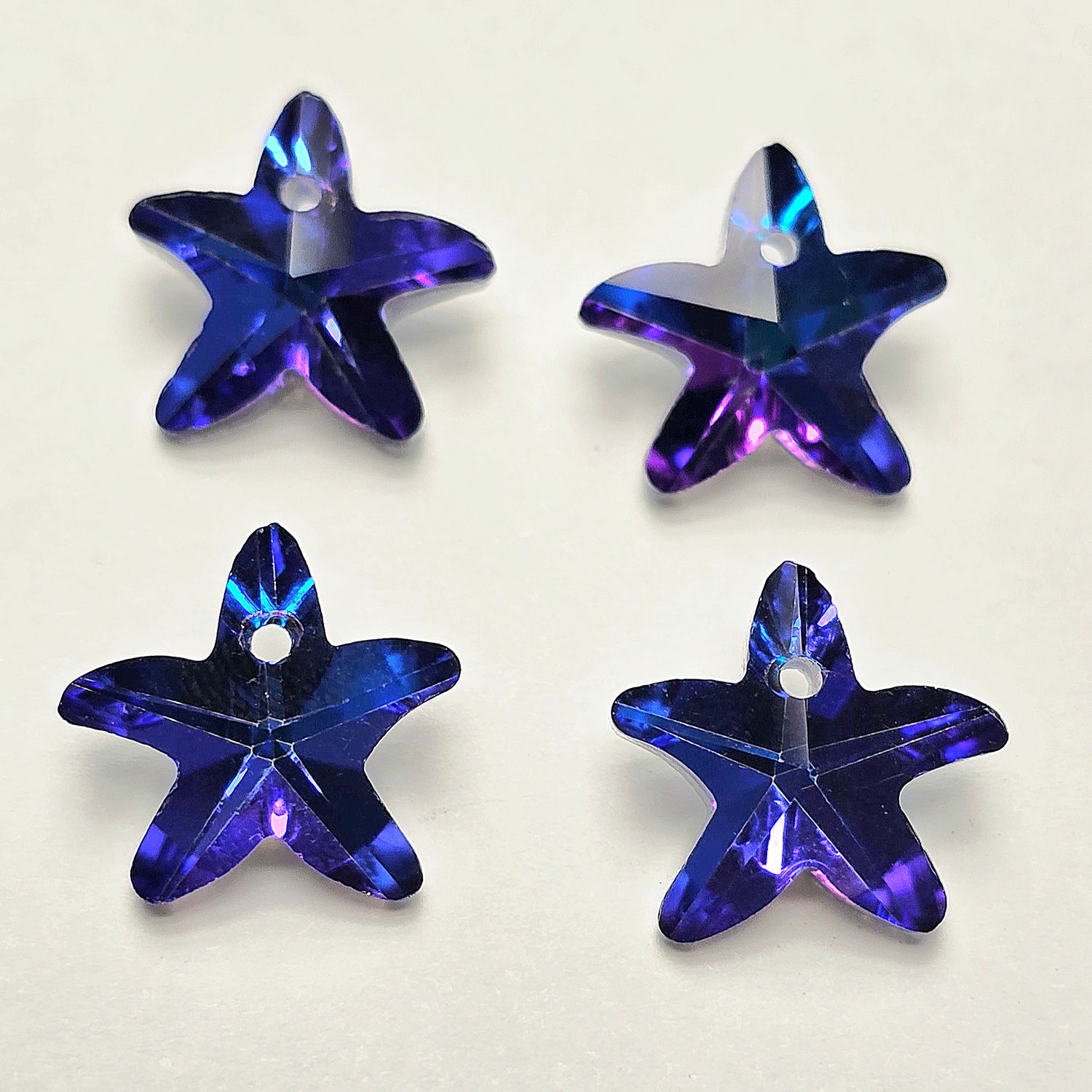 Starfish Crystal Pendants 14mm: Purple-Blue