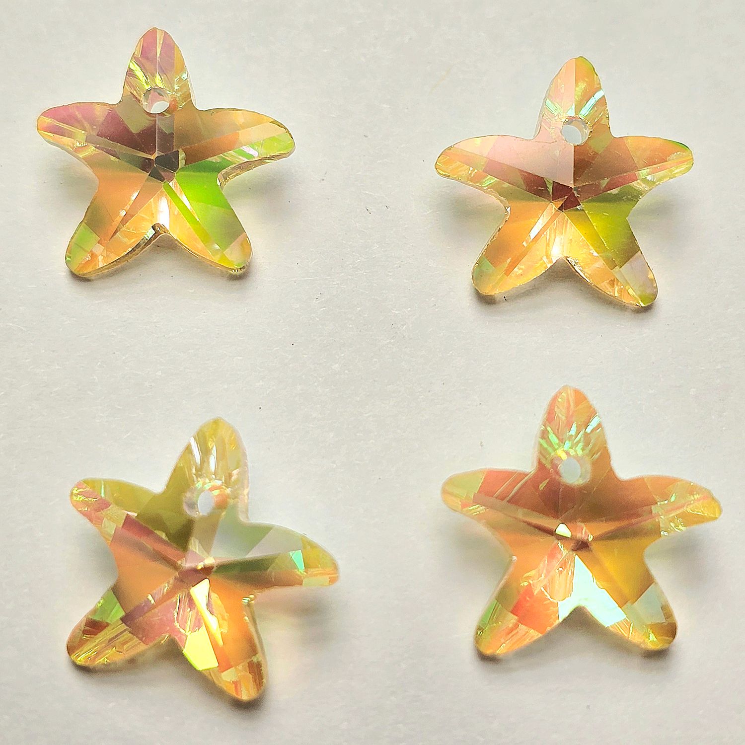 Starfish Crystal Pendants 14mm: Sunshine Starfish Crystal Pendants 14mm: Sunshine