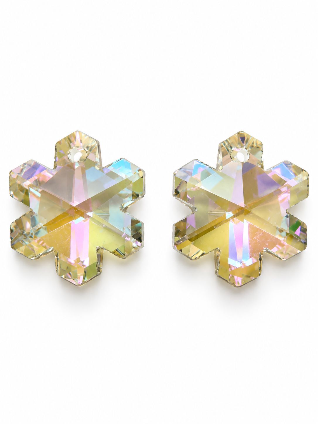 Snowflake Crystal Pendants 20mm: Phatom Lavender