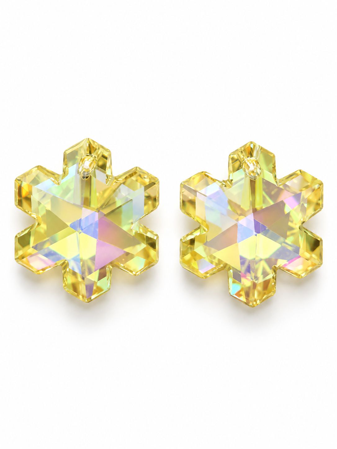 Snowflake Crystal Pendants 20mm: Sunshine