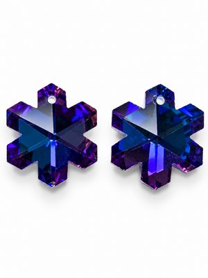 Snowflake Crystal Pendants 20mm: Blue-Pink-Teal