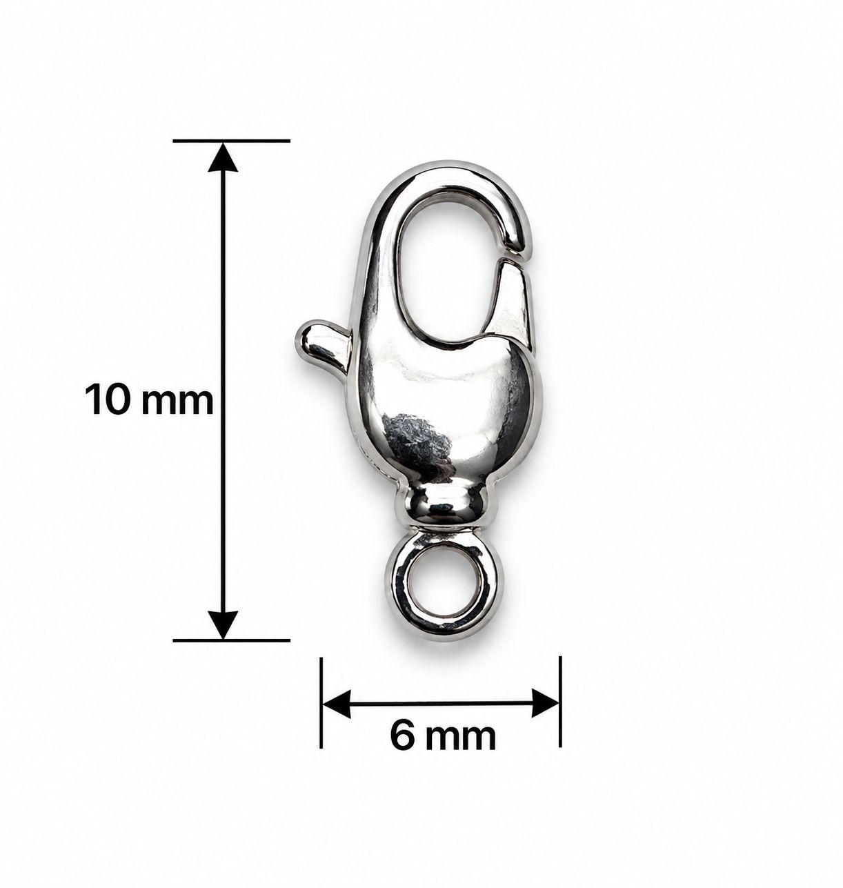Lobster Claw: 10x6mm Silver Plated Swivel Base Lobster Claw: 10x6mm Silver Plated Swivel Base