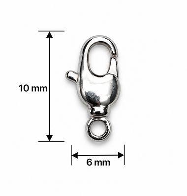 Lobster Claw: 10x6mm Silver Plated Swivel Base
