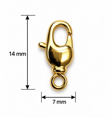 Lobster Claw: 14x7mm Gold Plated Swivel Base