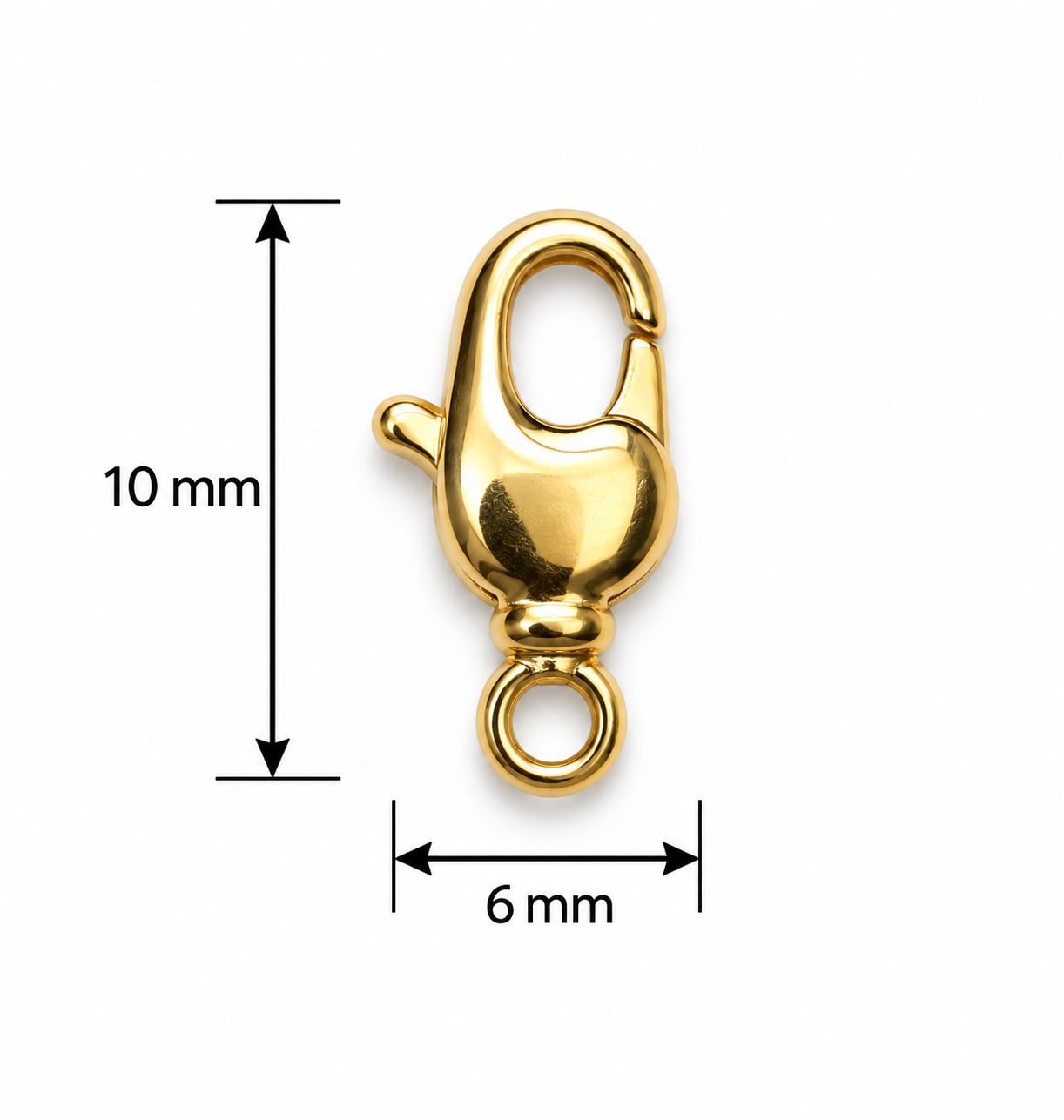 Lobster Claw: 10x6mm Gold Plated Swivel Base