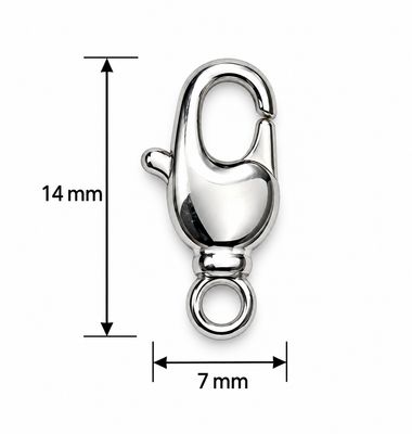 Lobster Claw: 14x7mm Silver Plated Swivel Base