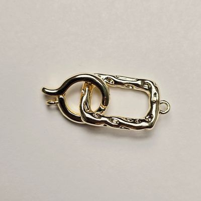 Hammered Square Round Clasp: Gold Plated
