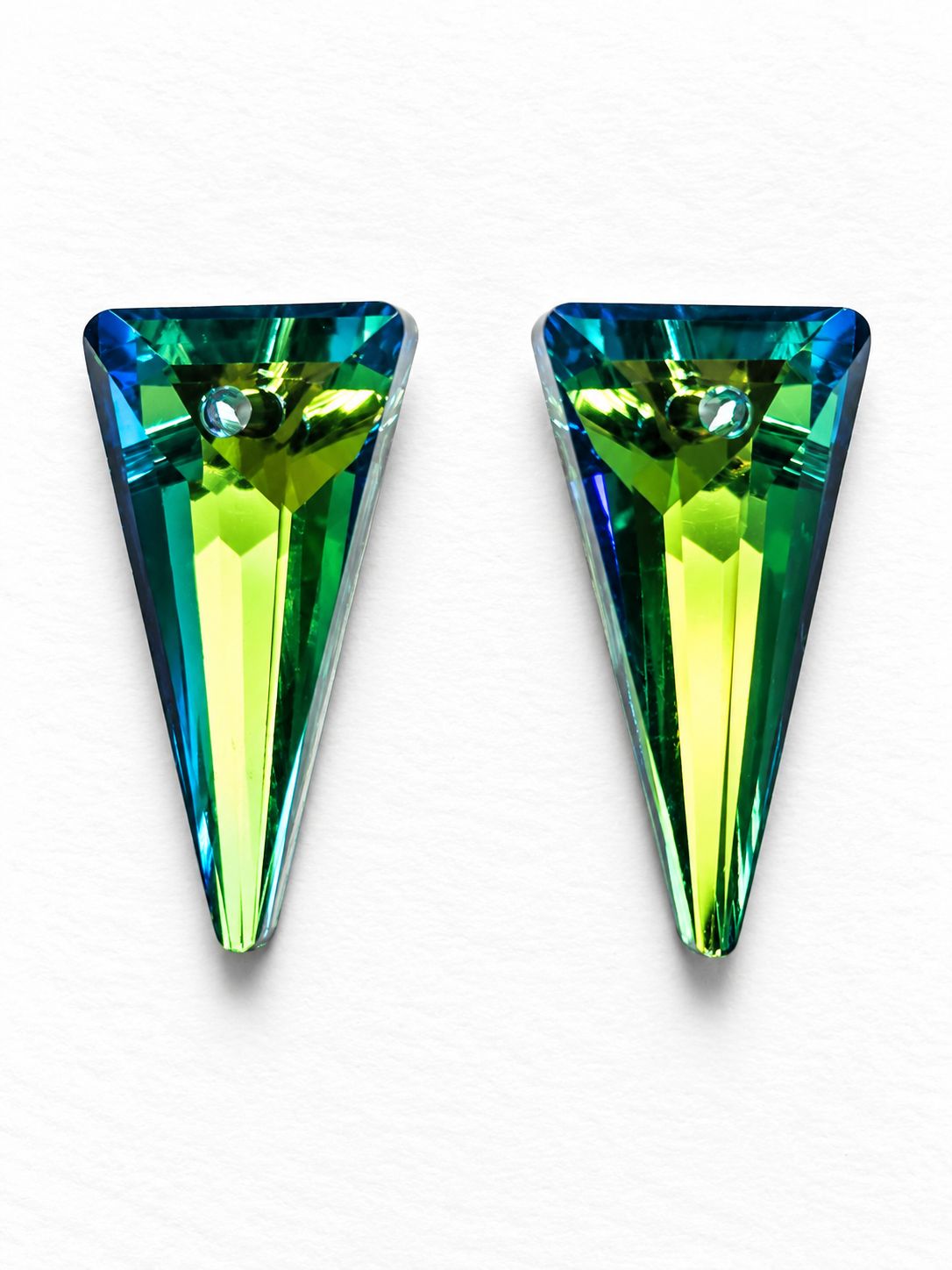 Spike Crystal Pendants 20x10mm: Blue-Green