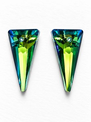 Spike Crystal Pendants 20x10mm: Blue-Green