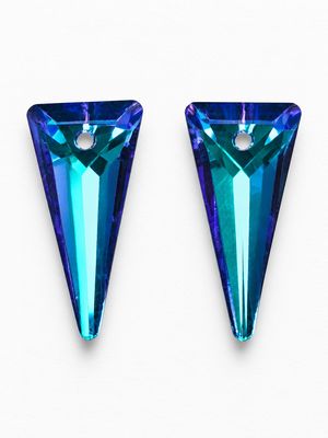 Spike Crystal Pendants 20x10mm: Bermuda Blue
