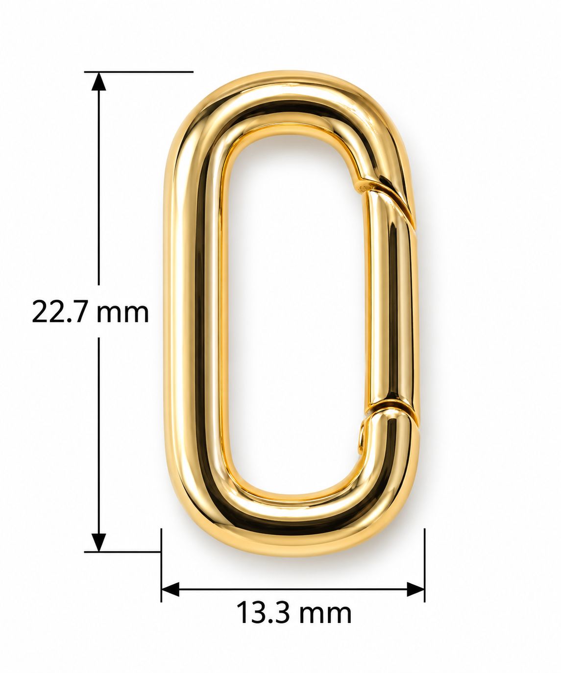 Carabiner Clasp 22.7x13.3mm: Gold Plated