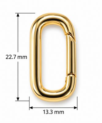 Carabiner Clasp 22.7x13.3mm: Gold Plated