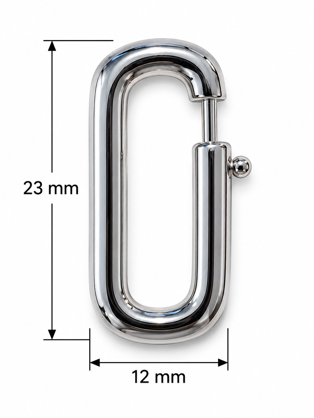 Oval Push-Gate Clasp 23x12: Silver Plated