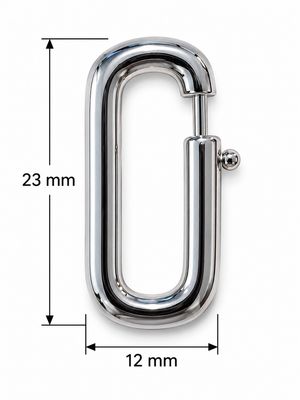 Oval Push-Gate Clasp 23x12: Silver Plated Oval Push-Gate Clasp 23x12: Silver Plated