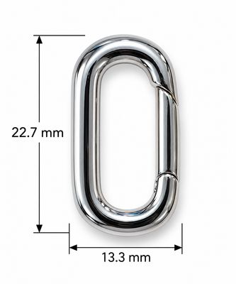 Carabiner Clasp 22.7x13.3mm: Silver Plated