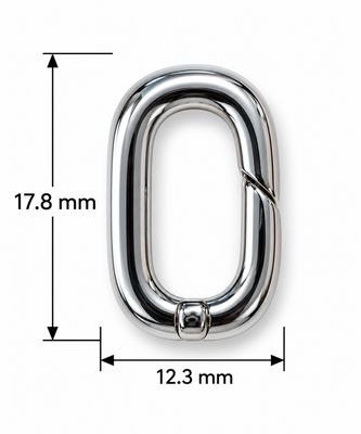 Carabiner Clasp 17.8x12.3mm: Silver Plated