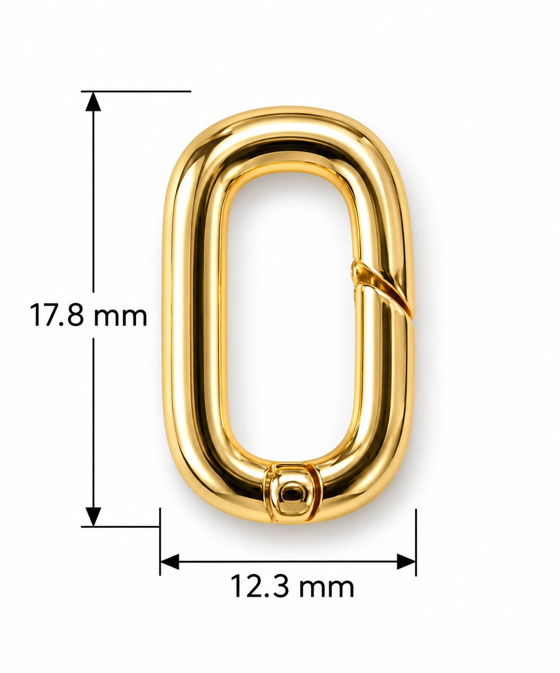 Carabiner Clasp 17.8x12.3mm: Gold Plated