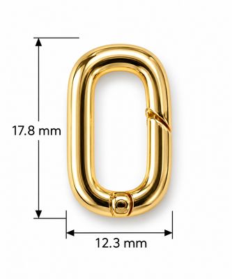 Carabiner Clasp 17.8x12.3mm: Gold Plated