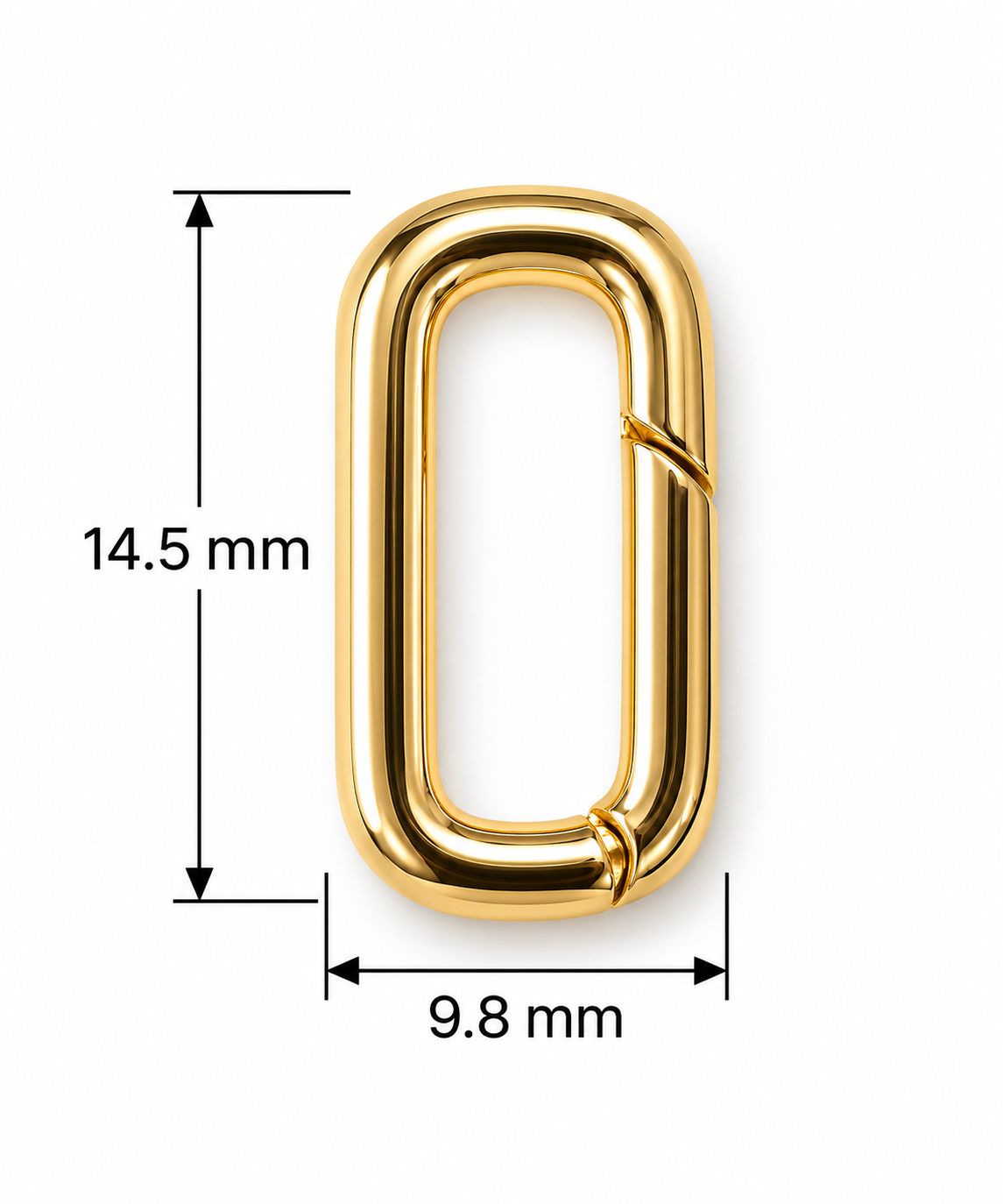 Carabiner Clasp 14.5x9.8mm: Gold Plated