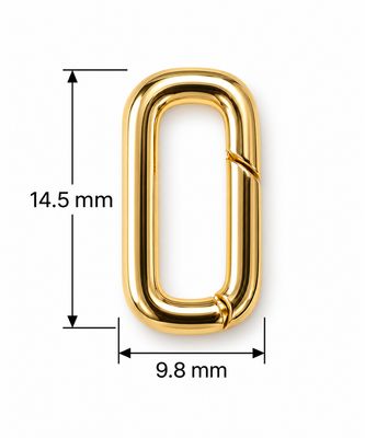 Carabiner Clasp 14.5x9.8mm: Gold Plated