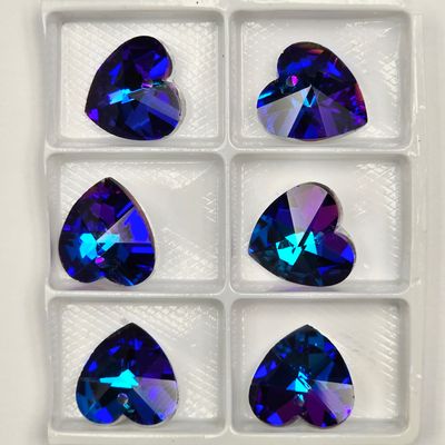 Heart Crystal Pendants 18mm: Purple-Pink Blue