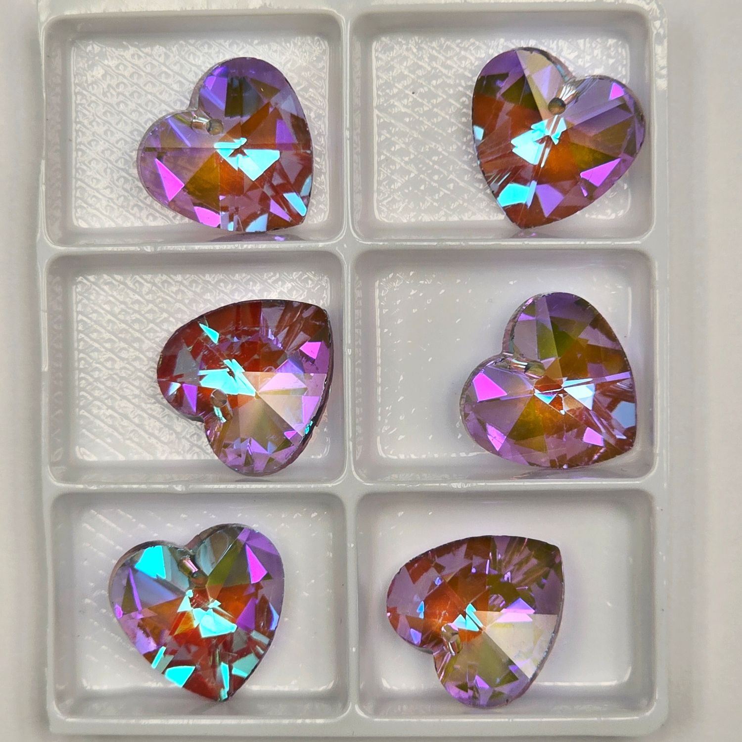 Heart Crystal Pendants 18mm: Phatom Purple