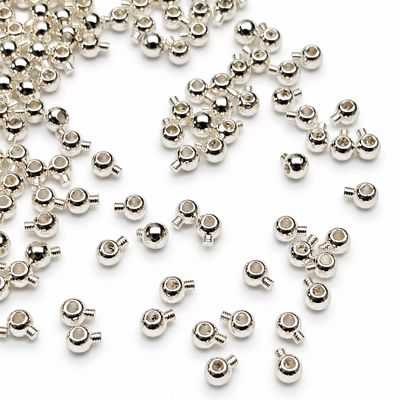 Lollipop Crimps: 3mm *Round Silver Plated *10 pieces*