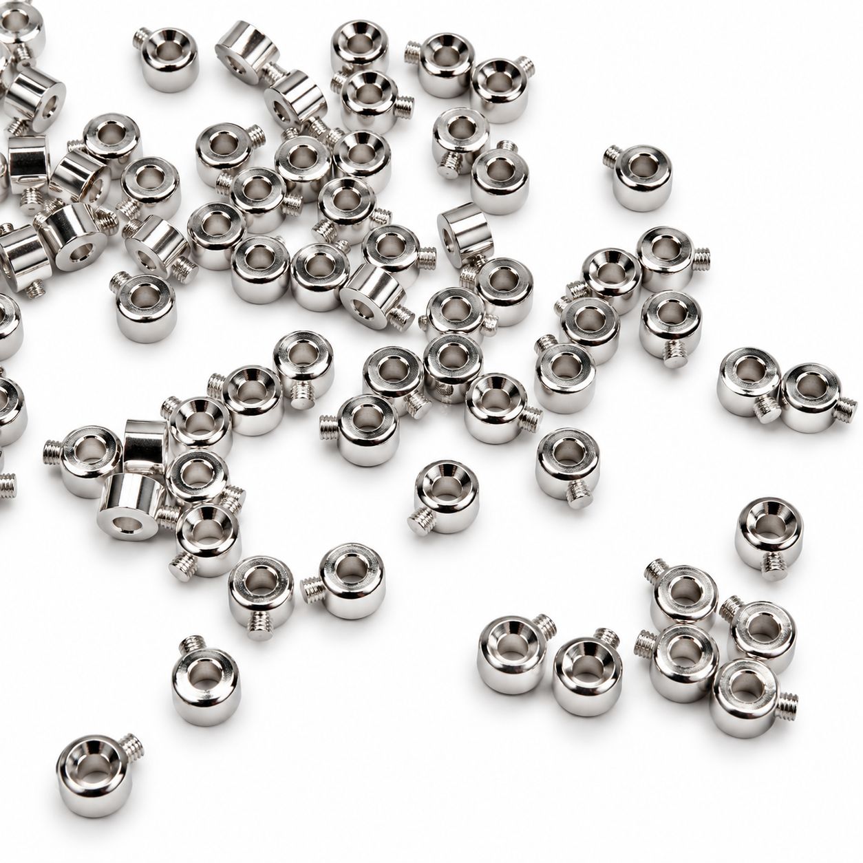 Lollipop Crimps: 4mm *Tubular White Gold Plated*10 pieces*