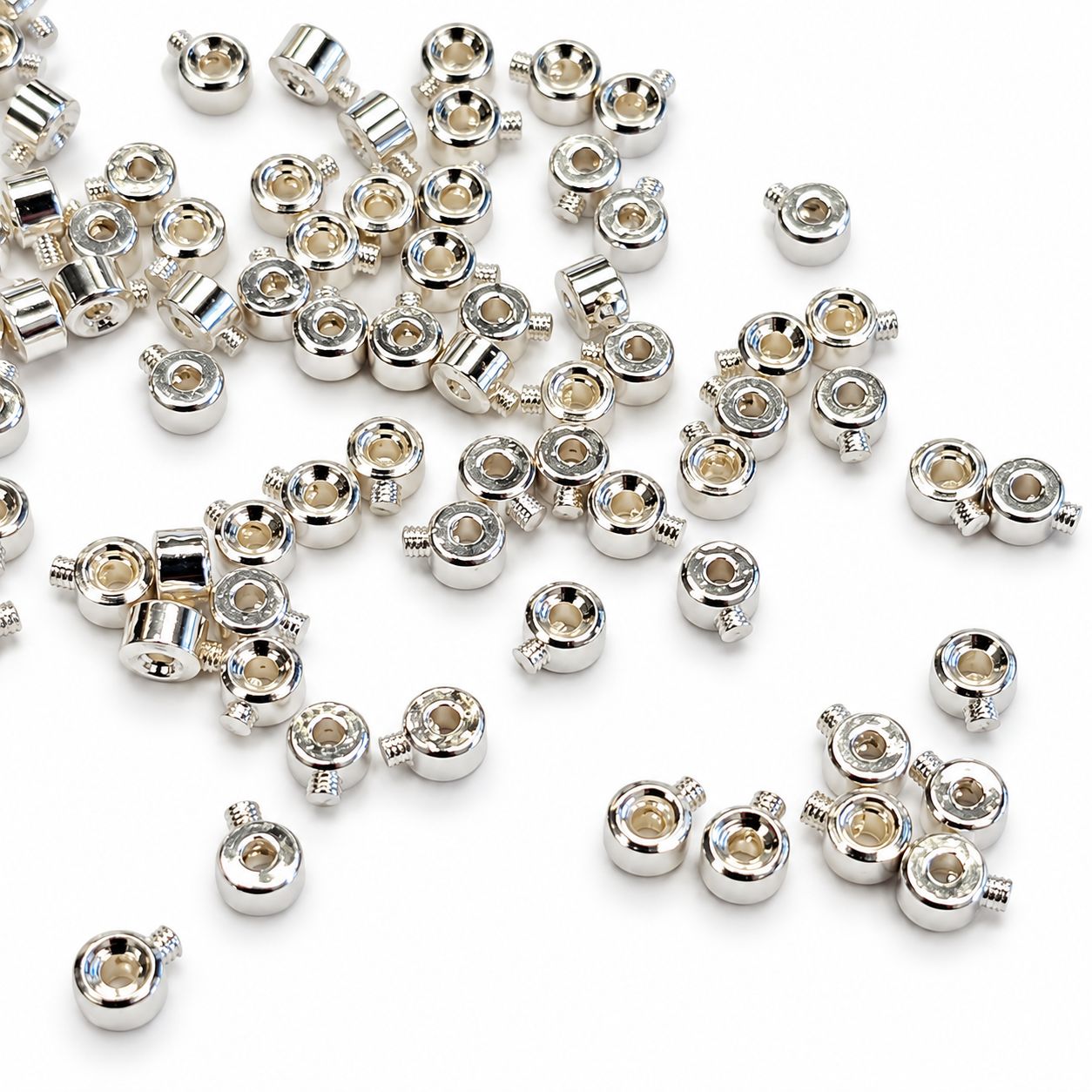Lollipop Crimps: 4mm *Tubular Silver Plated *10 pieces*