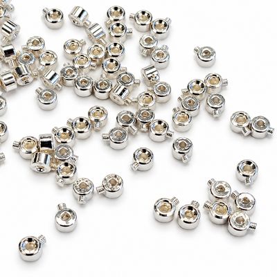 Lollipop Crimps: 4mm *Tubular Silver Plated *10 pieces*