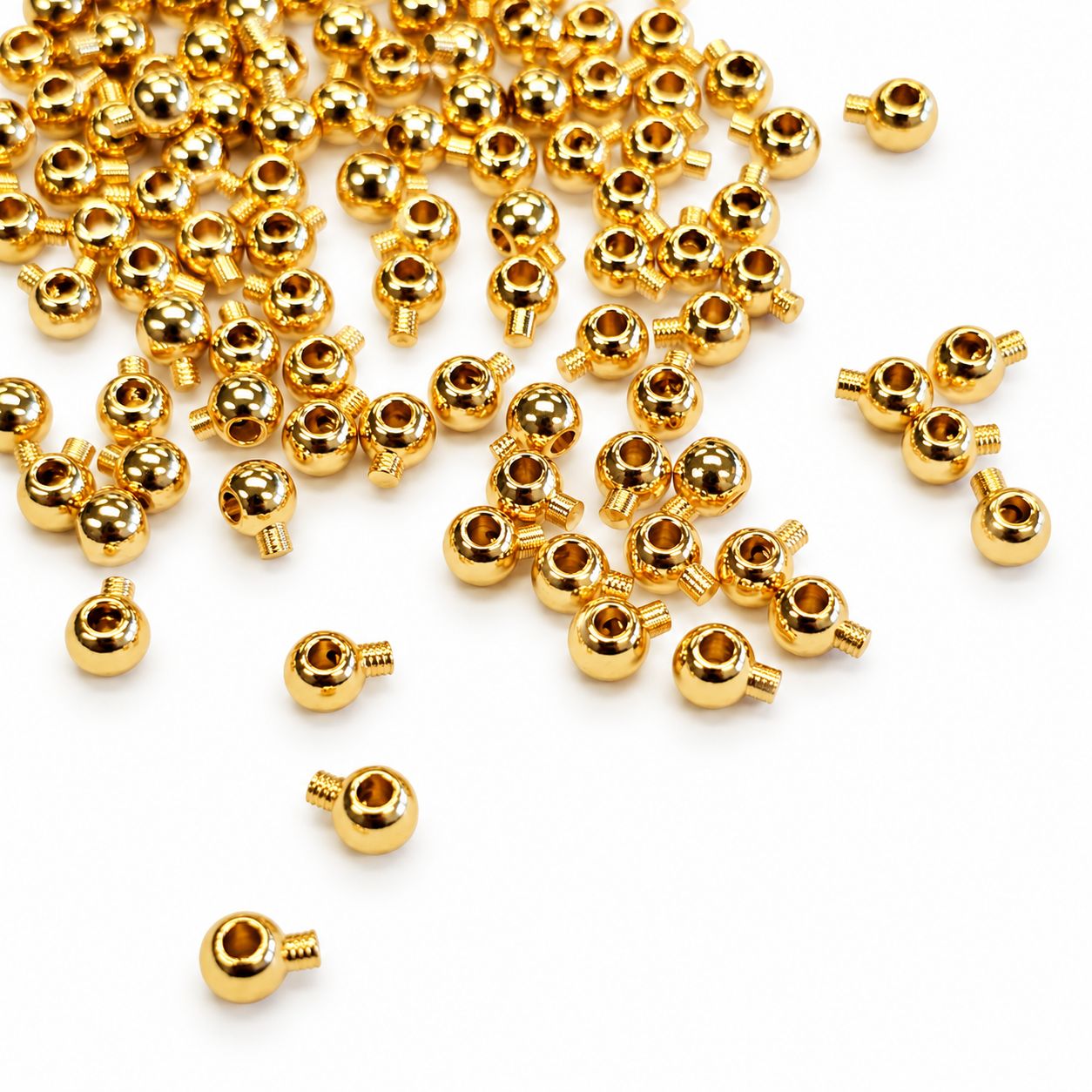 Lollipop Crimps: 3mm *Round 14kt Gold Plated *10 pieces*