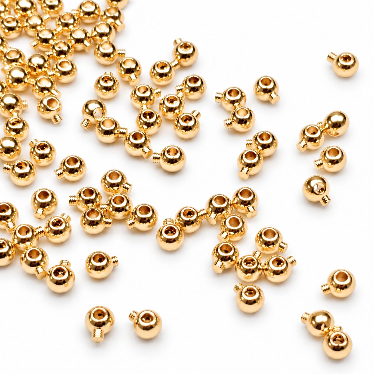 Lollipop Crimps: 3mm *Round 18kt Gold Plated *10 pieces*