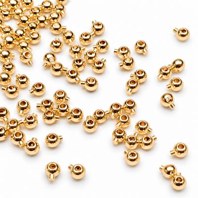 Lollipop Crimps: 3mm *Round 18kt Gold Plated *10 pieces*