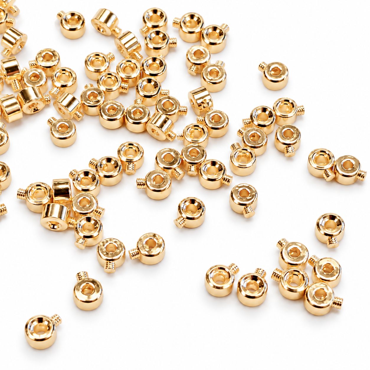 Lollipop Crimps: 4mm *Tubular 18kt Gold Plated*10 pieces*