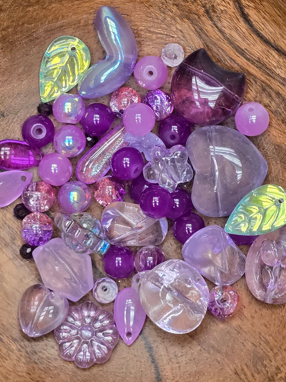 Glass Bead Mix 50 Grams: Purple