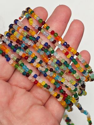 3mm Crystal Rondelle: Sea Glass Milti Color Mix
