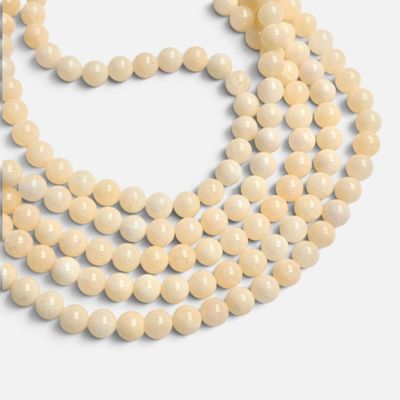 8mm Jade Gemstone Beads - Ivory 8mm Jade Gemstone Beads - Ivory